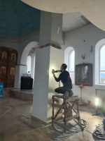 В Введенском храме города Ейска завершается ремонт колонн